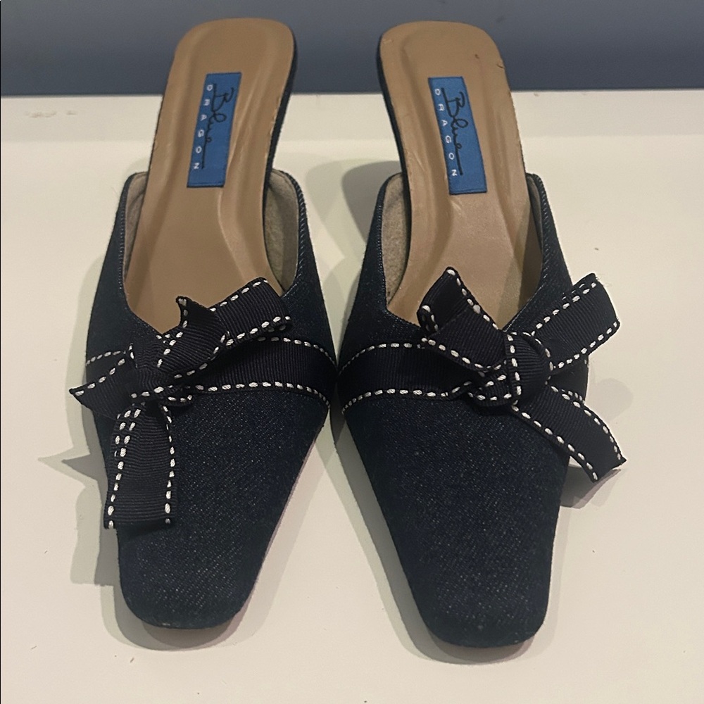 Blue Dragon kitten heel mules, ladies size 8